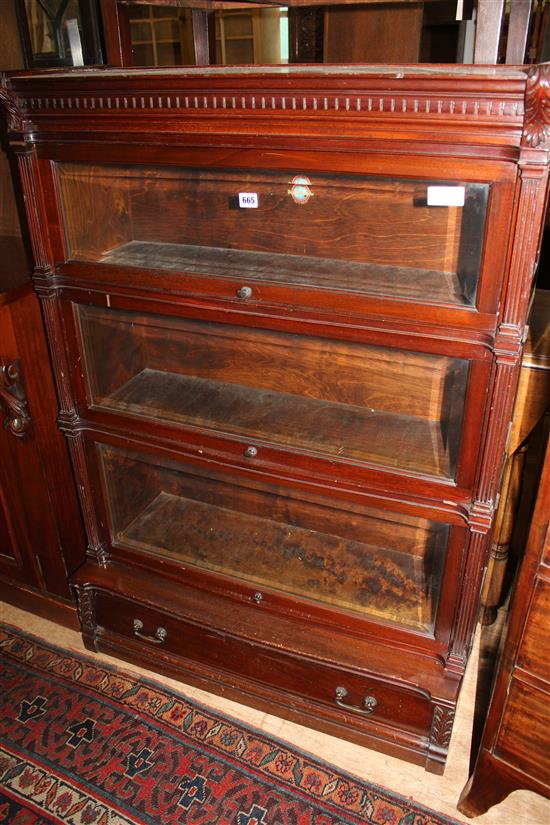 Mahogany 3 section Globe Wernicke bookcase